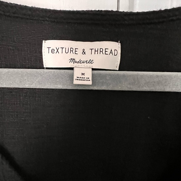 Madewell Texture and Thread black button front dress - Picture 3 of 6